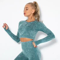 Nahtloses Damen Sport Set - Fitness Leggings und Top-Luzern Mode
