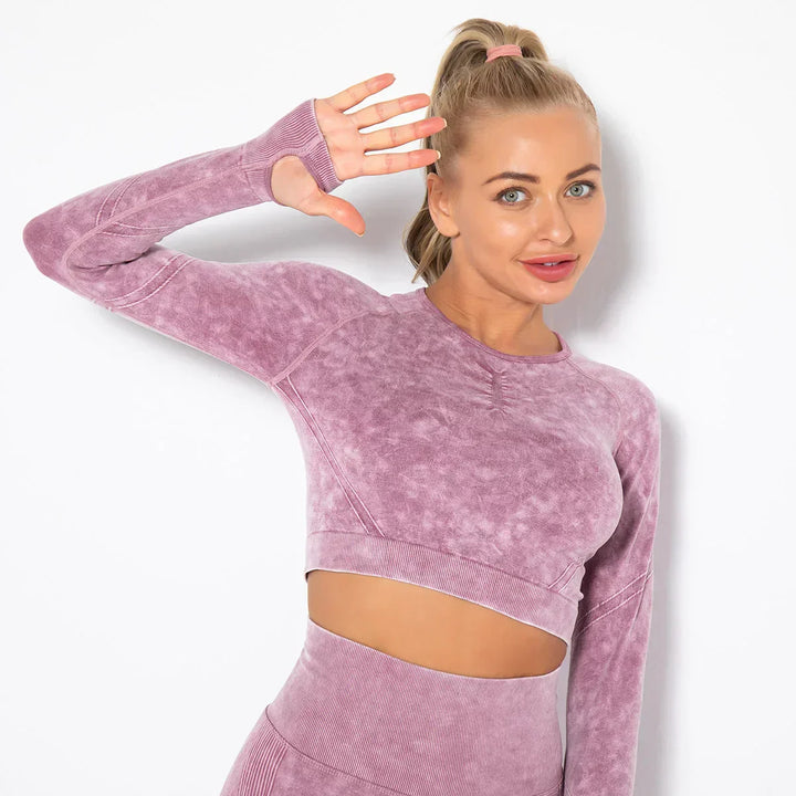 Nahtloses Damen Sport Set - Fitness Leggings und Top-Luzern Mode