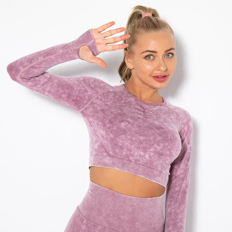 Nahtloses Damen Sport Set - Fitness Leggings und Top-Luzern Mode