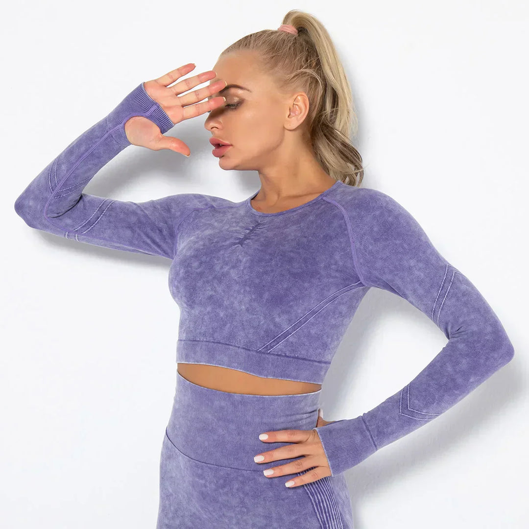 Nahtloses Damen Sport Set - Fitness Leggings und Top-Luzern Mode
