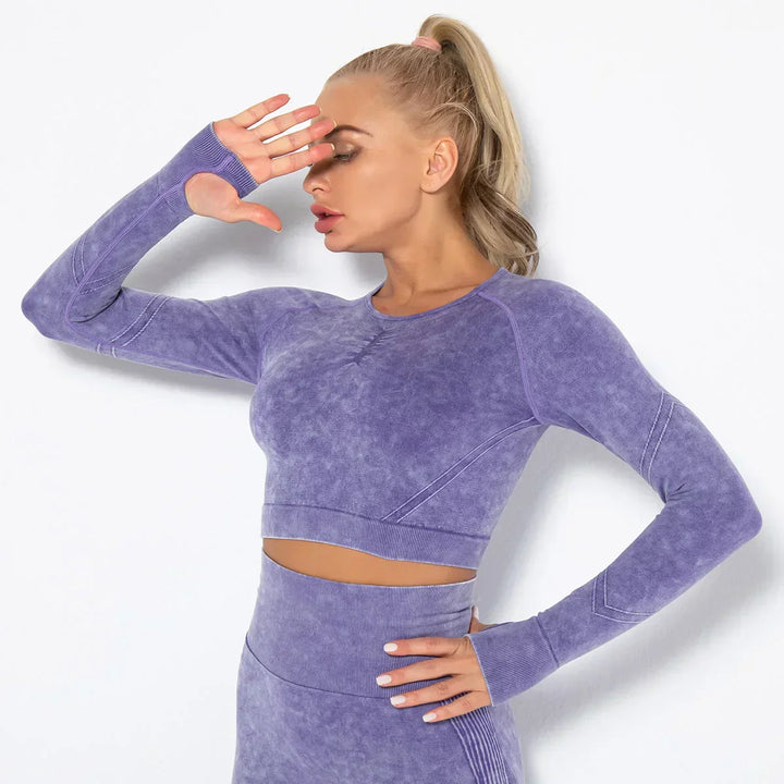 Nahtloses Damen Sport Set - Fitness Leggings und Top-Luzern Mode