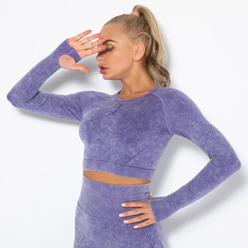 Nahtloses Damen Sport Set - Fitness Leggings und Top-Luzern Mode