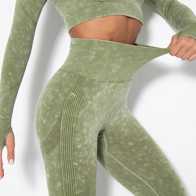 Nahtloses Damen Sport Set - Fitness Leggings und Top-Luzern Mode