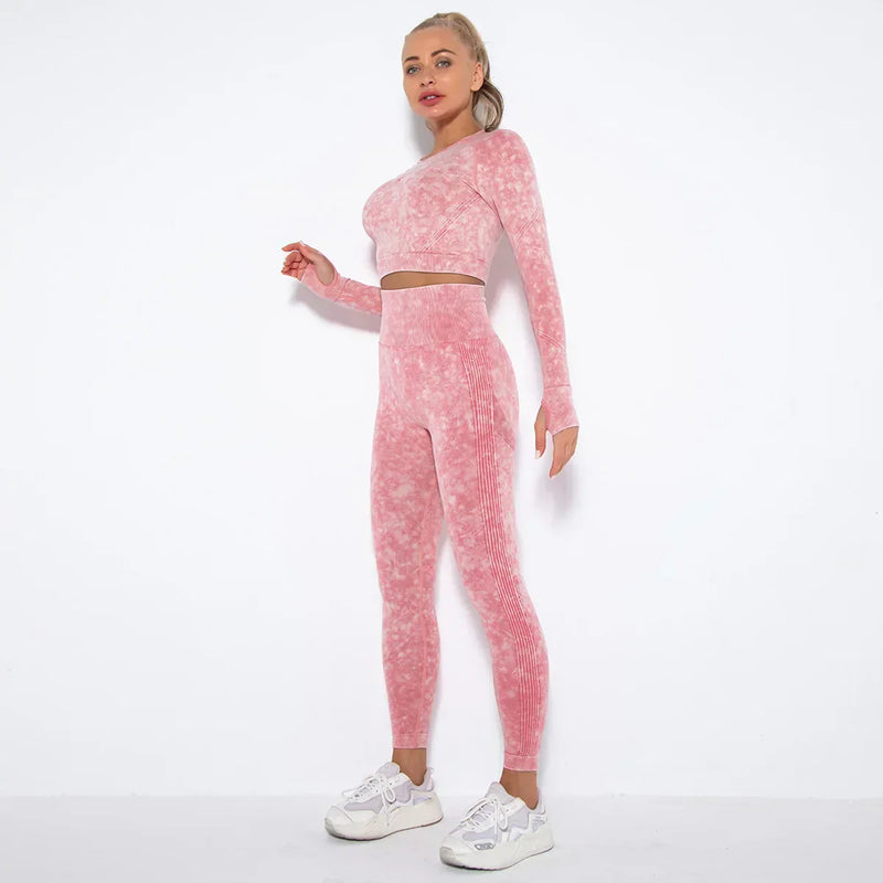 Nahtloses Damen Sport Set - Fitness Leggings und Top-Luzern Mode
