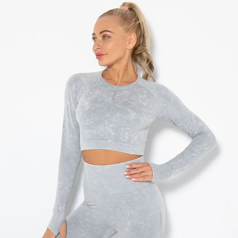 Nahtloses Damen Sport Set - Fitness Leggings und Top-Luzern Mode