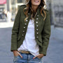 Damenblazer mit Stehkragen und Knopfleiste - Elegant-Grün-S-Luzern Mode