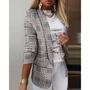 Damenblazer mit Schmetterlingsmuster - Eleganter Look-Braun-S-Luzern Mode