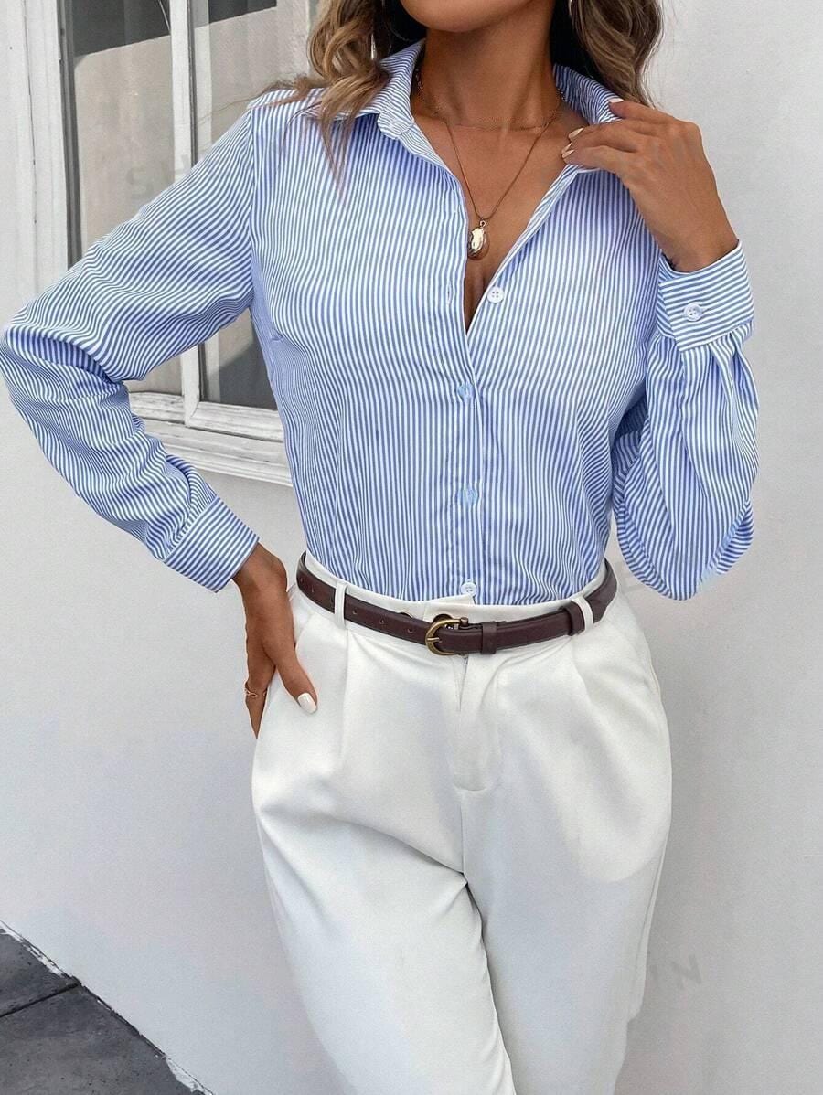 Damenbluse gestreift - Elegante Büro- und Freizeitmode-Luzern Mode