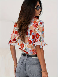Bluse mit Blumenmuster für Damen - Elegante Freizeitmode-Luzern Mode