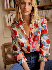 Bluse mit Blumenmuster für Damen - Elegante Freizeitmode-Luzern Mode