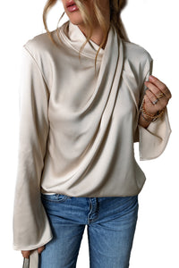 Elegante Damenbluse aus Satin mit Rückenausschnitt-Luzern Mode