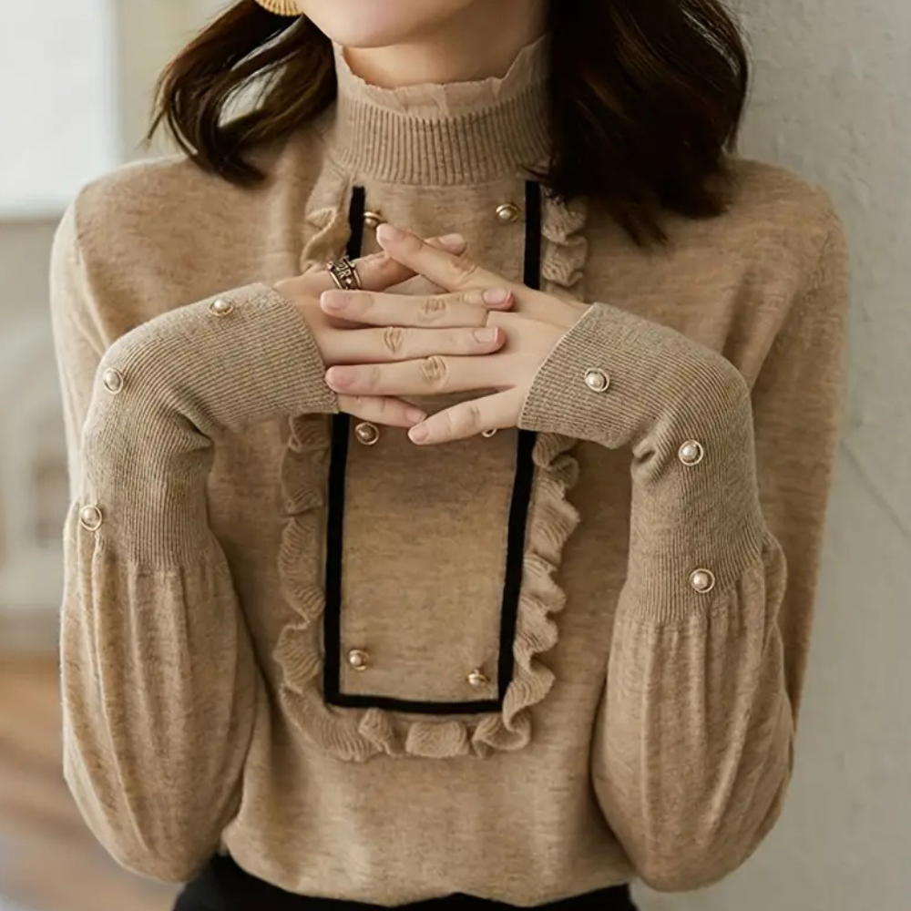 Rüschenpullover Damen - Eleganter Strickpullover Online Shop-Luzern Mode