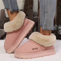 Damen Winter Hausschuhe mit Kunstfell und rutschfester Sohle-Roze-35-Luzern Mode
