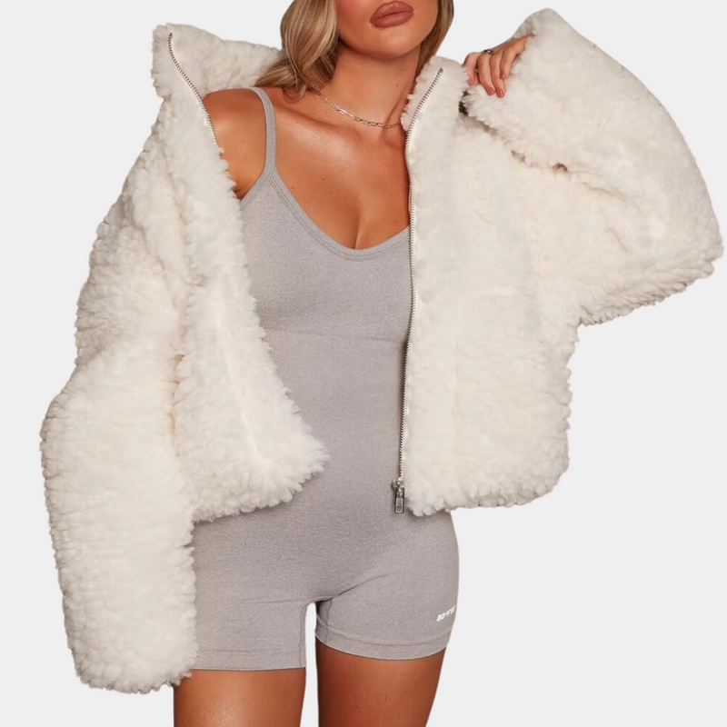 Damen Shearling Jacke - Modische Winterjacke für Frauen-Luzern Mode