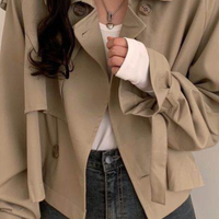 Damen Trenchcoat mit Gürtel - Eleganter Übergangsmantel-Luzern Mode