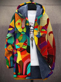 Katzenmotiv Hoodie mit Kapuze - Bequemer Unisex Pullover-Stil 2-S-Luzern Mode