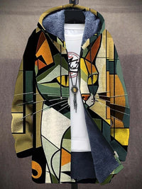 Katzenmotiv Hoodie mit Kapuze - Bequemer Unisex Pullover-Stil 6-S-Luzern Mode