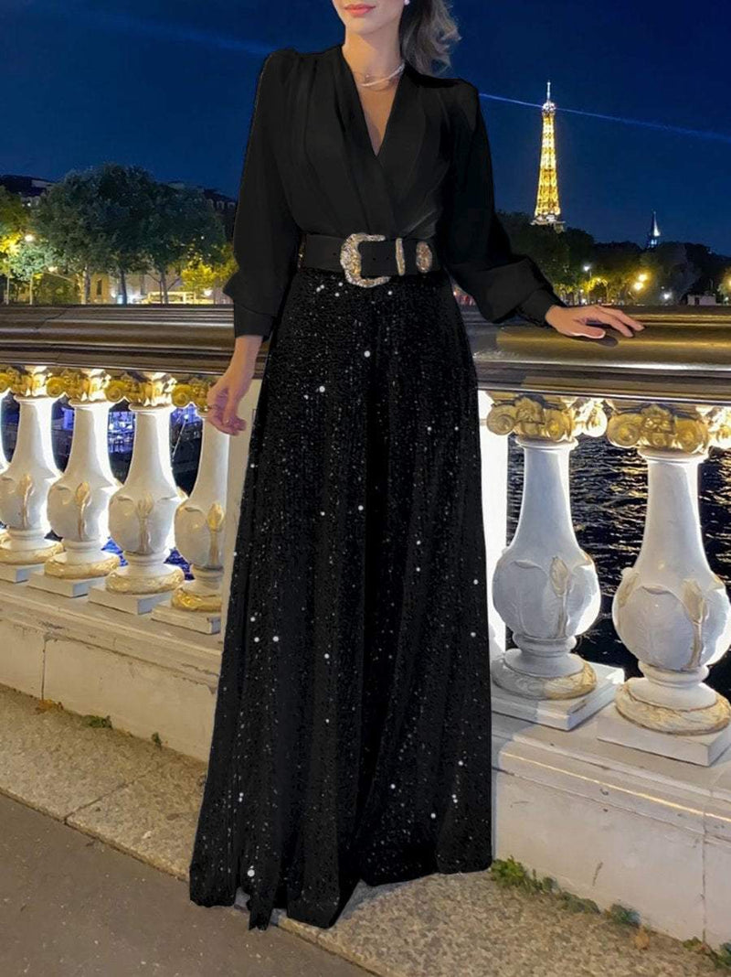 Elegantes Abendkleid mit Pailletten für besondere Anlässe-Luzern Mode