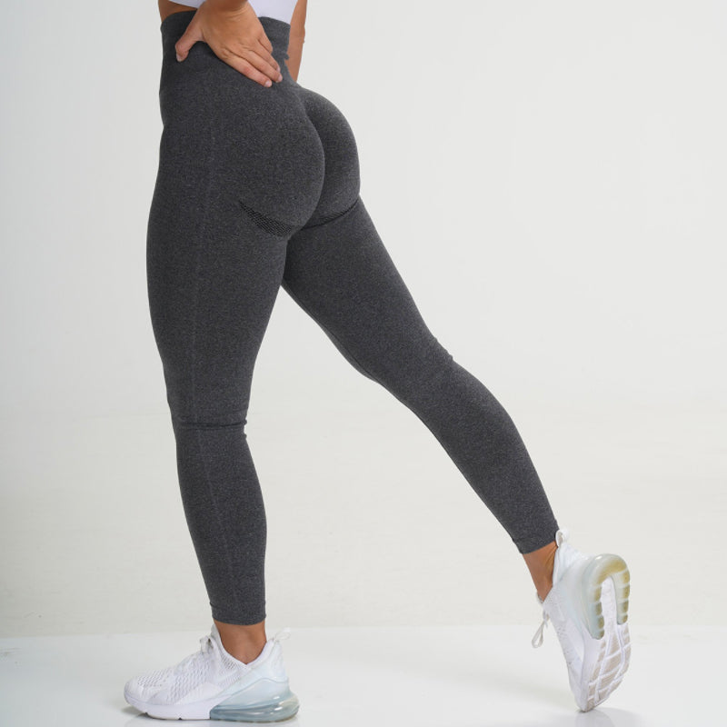 Damen Sport Leggings - Nahtlose Fitness Tights für Yoga-Schwarz-S-Luzern Mode