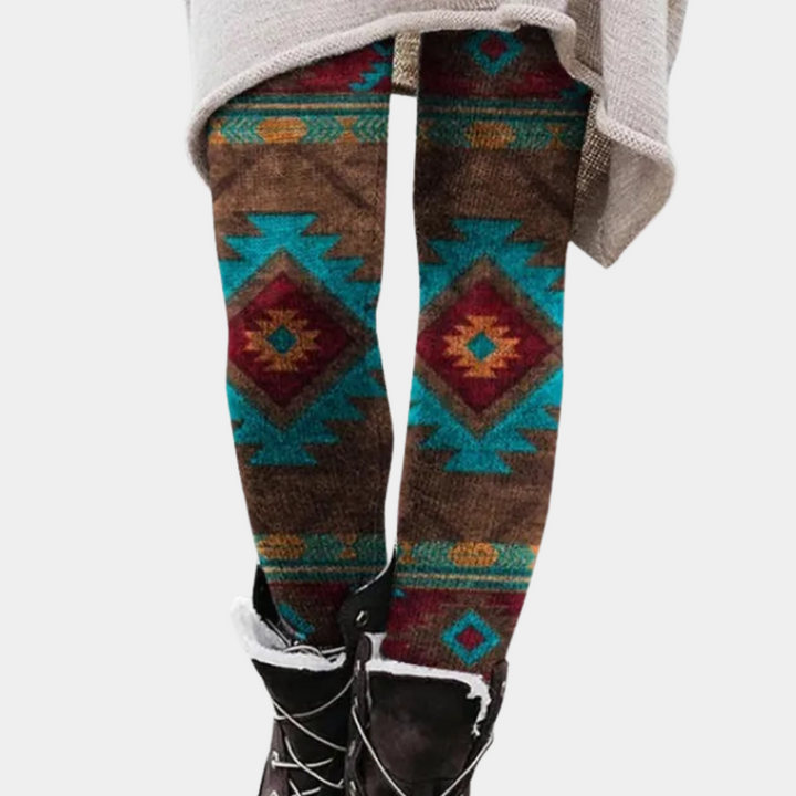 Aztekenmuster Leggings Damen - Bequeme Ethno-Mode-Luzern Mode
