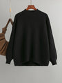 Damen Strickpullover Oversize - Gemütlicher Winterpullover-Schwarz-One Size-Luzern Mode