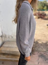 Damen Strickpullover mit Reißverschluss und Stehkragen-Luzern Mode