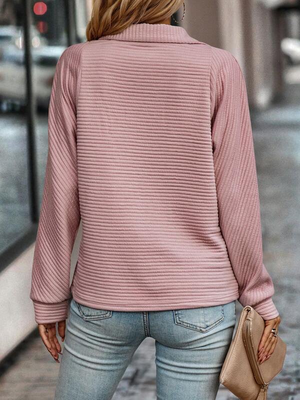 Damen Strickpullover mit Reißverschluss und Stehkragen-Luzern Mode