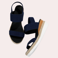 Damen Plateau Sandalen mit Keilabsatz und Riemen Design-Luzern Mode