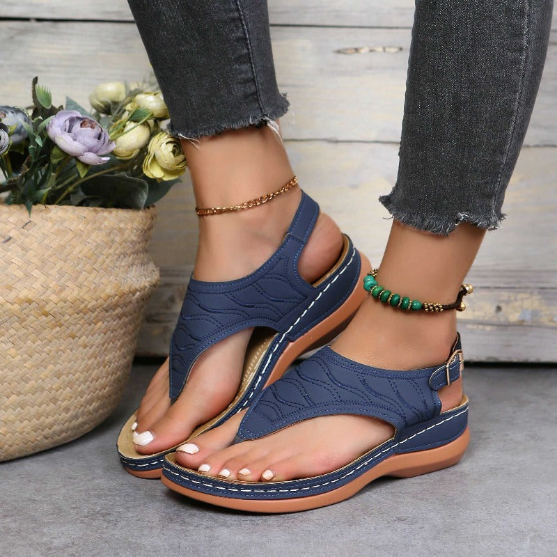 Modische Damen Sandalen - Bequeme Sommerschuhe kaufen-35-Blauw-Luzern Mode