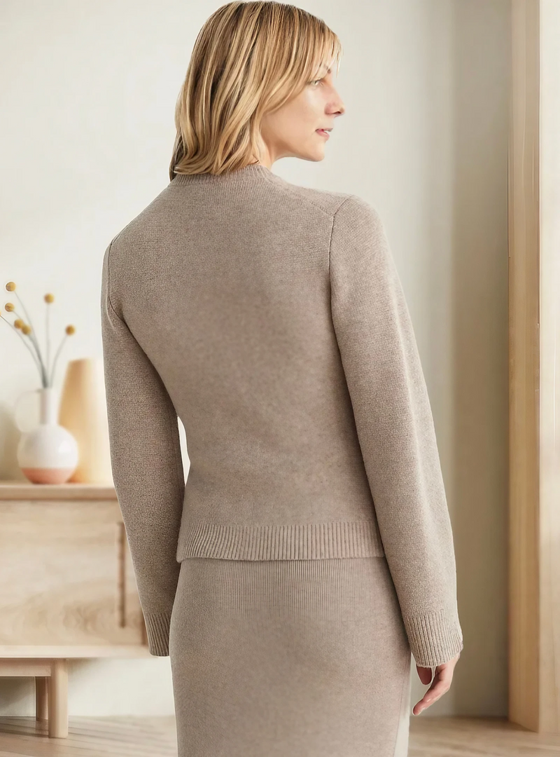 Damen Strickjacke mit Knopfleiste - Eleganter Cardigan-Luzern Mode
