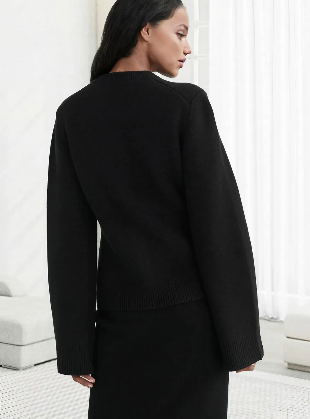 Damen Strickjacke mit Knopfleiste - Eleganter Cardigan-Luzern Mode