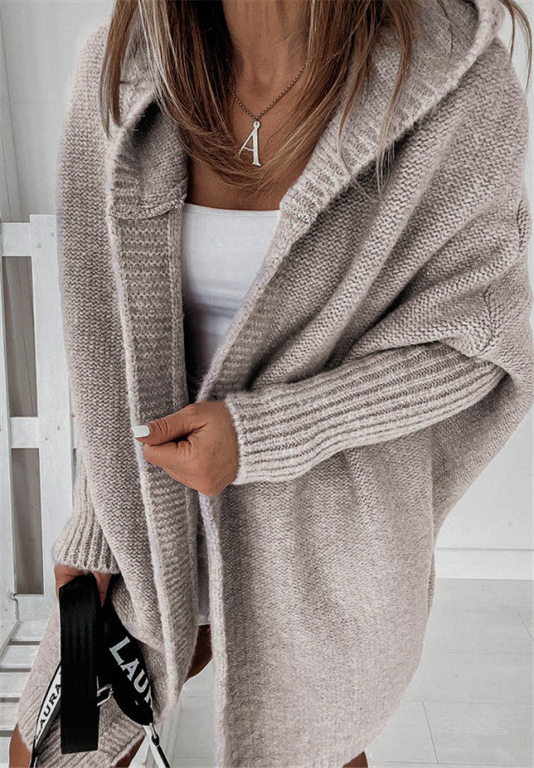 Damen Strickjacke Oversize - Kuscheliger Cardigan für Herbst-Grau-S-Luzern Mode