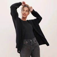 Damen Strickjacke Oversize mit Knöpfen - Gemütlicher Look-Luzern Mode