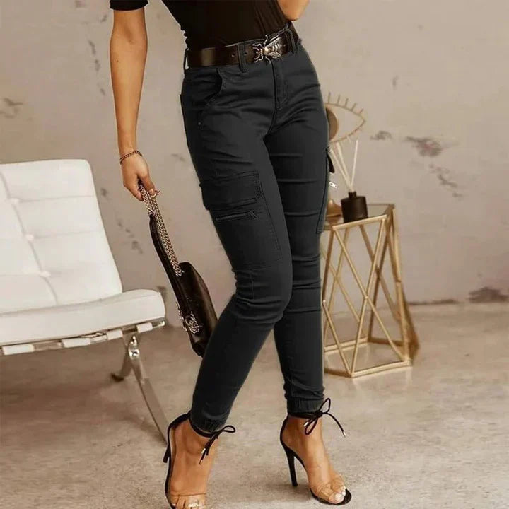Damen Cargo-Jeans mit elastischen Bündchen – Nadine