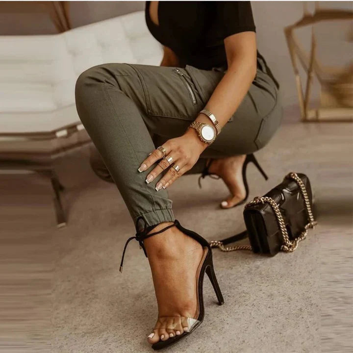 Damen Cargo-Jeans mit elastischen Bündchen – Nadine