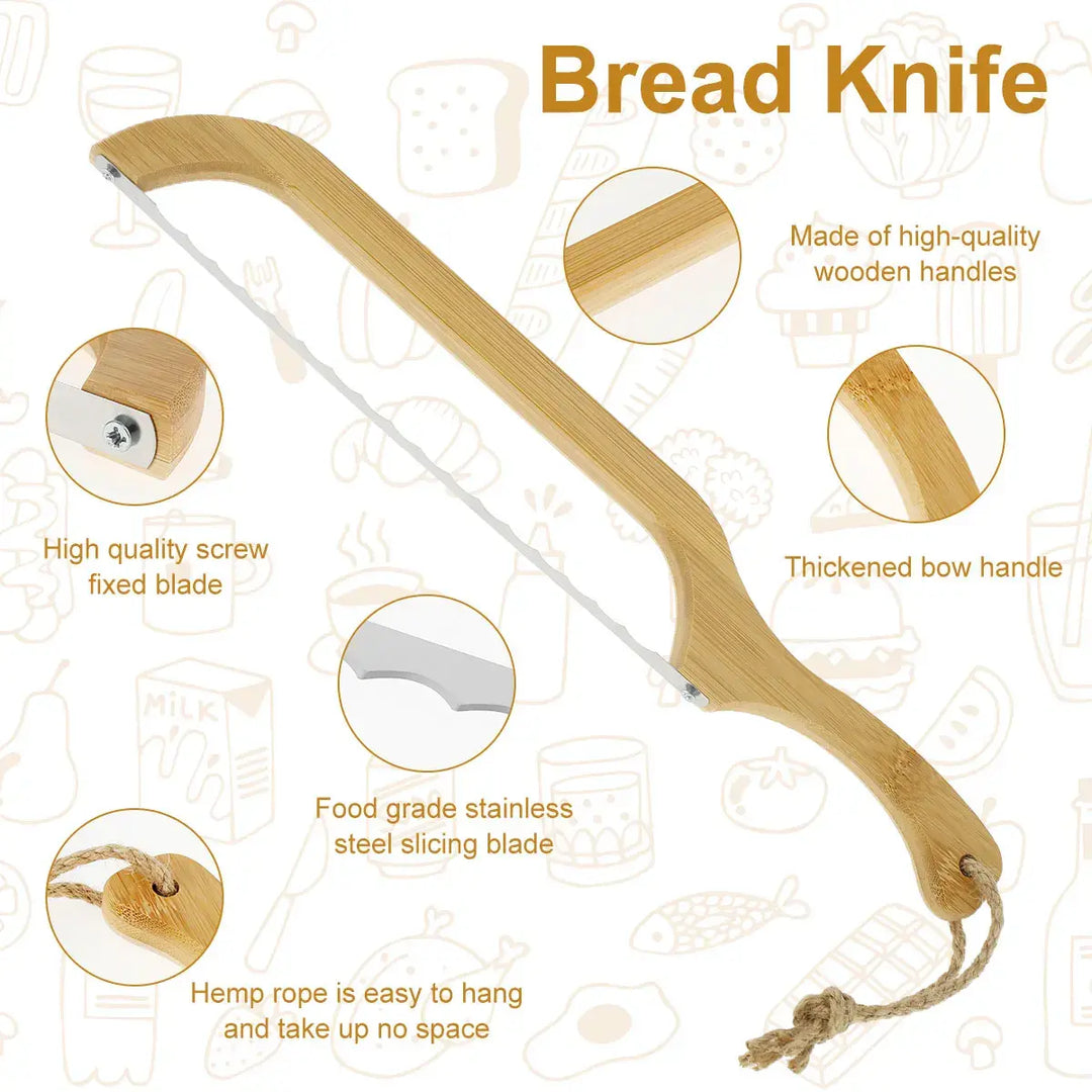 Brotmesser | Stilvoll Holz Langlebig Scharf Einzigartig Ergonomisch Vielseitig-Luzern Mode