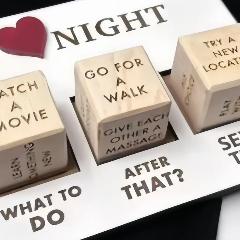 Würfelspiel | Date Night Vielseitig Kreativ Essen Filme Holz Langlebig-Luzern Mode