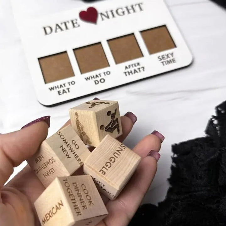 Würfelspiel | Date Night Vielseitig Kreativ Essen Filme Holz Langlebig-Luzern Mode