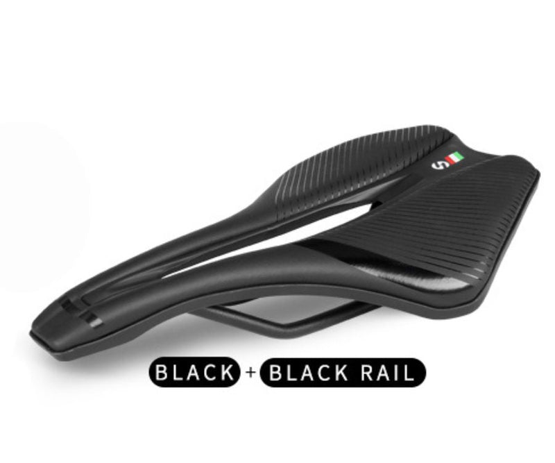 Fahrradsattel | Bequem | Belüftet | Stilvoll | Stoßdämpfend-Schwarz + Schwarze Schiene-Luzern Mode