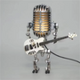 Tischlampe | Mikrofon | Gitarre | Retro | E27 Fassung | Metall-Weiß-Luzern Mode