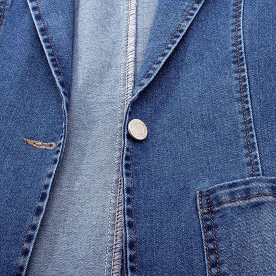 Damen Blazer aus Jeansstoff mit Taschen für Freizeit-Look-Luzern Mode