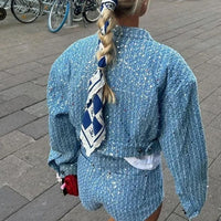 Paillettenbesetzte Damenjacke für festliche Anlässe-Luzern Mode