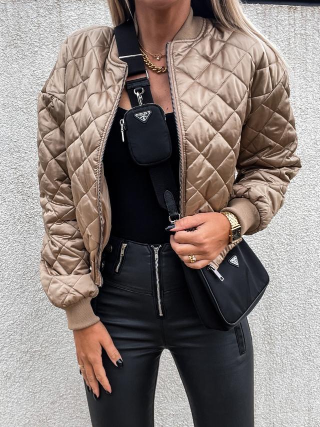Gefütterte Damen Bomberjacke mit Taschen – Marisa