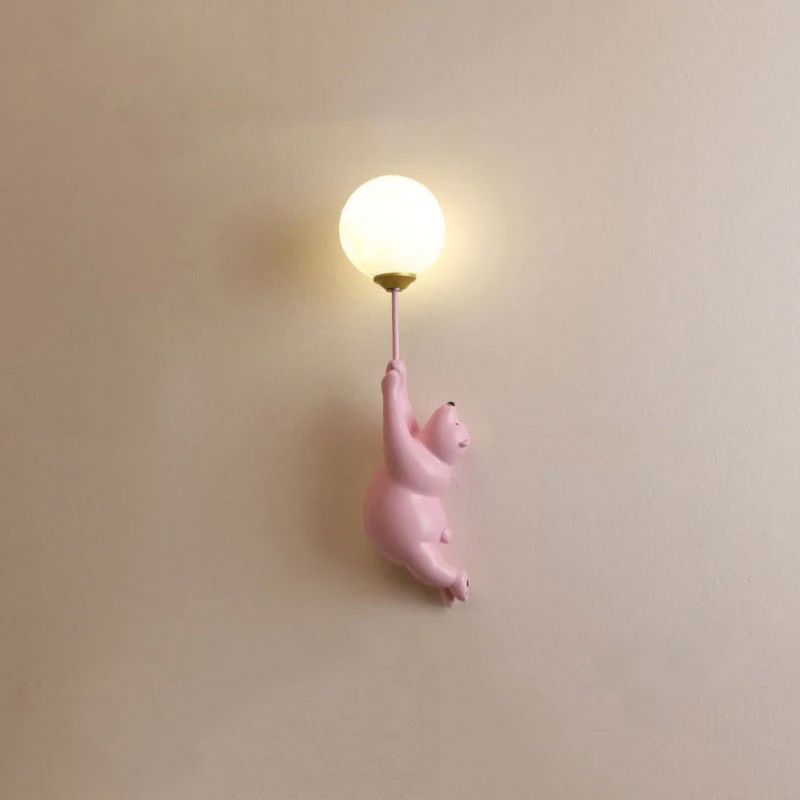 Kinderzimmer Wandlampe | Bär Niedlich Stilvoll Einzigartig Atmosphärisch LED-Rosa-B-Luzern Mode