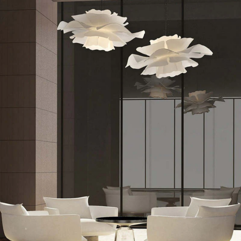 Design-Hängelampe | Weiß Blume Metall Stilvoll Einzigartig Langlebig Stimmungsvol-Luzern Mode
