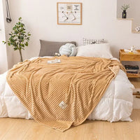 Flanell Decke | Warm Bequem Weich Langlebig Stilvoll Vielseitig-Beige-70x100cm-Luzern Mode