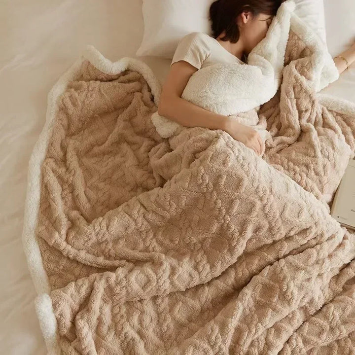 Fleece-Decke | Warm Weich Komfortabel Einfarbig Luxus Stilvoll Vielseitig-Beige-70x100cm-Luzern Mode