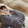 Fleece-Decke | Warm Weich Komfortabel Einfarbig Luxus Stilvoll Vielseitig-Blau-70x100cm-Luzern Mode