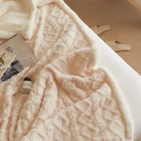 Fleece-Decke | Warm Weich Komfortabel Einfarbig Luxus Stilvoll Vielseitig-Weiß-70x100cm-Luzern Mode
