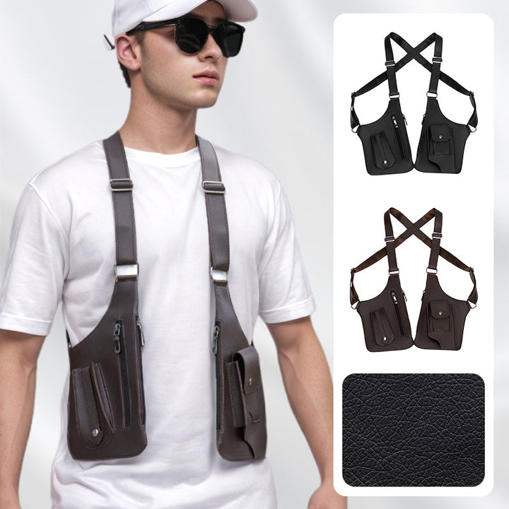 Herren Umhängetasche | Diebstahlsicher | Leicht | Vegan | Wasserdicht-Schwarz + Braun Bundle-Luzern Mode